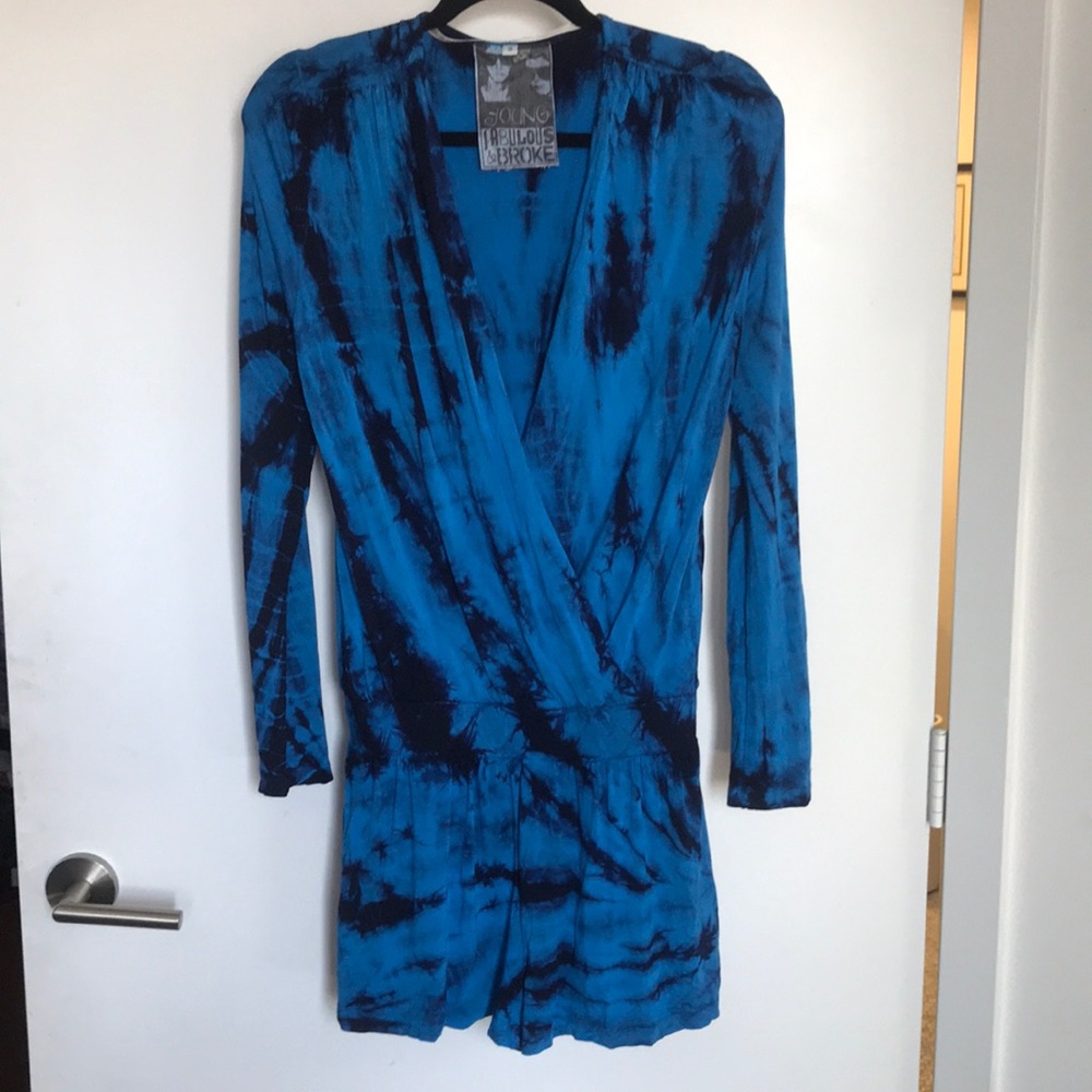 Young Fabulous & Broke Romper - Size S, blue/black